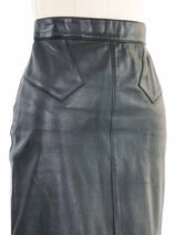 Alaia Black Leather Fringe Skirt Bottom arcadeshops.com