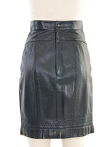 Alaia Black Leather Fringe Skirt Bottom arcadeshops.com