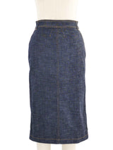 Yves Saint Laurent Lace Paneled Denim Ensemble Suit arcadeshops.com