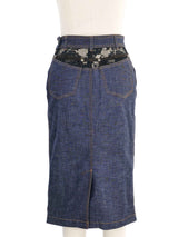 Yves Saint Laurent Lace Paneled Denim Ensemble Suit arcadeshops.com