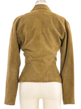 1980s Alaia Olive Suede Blazer Jacket arcadeshops.com