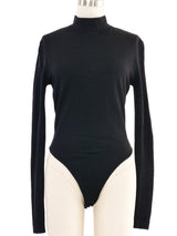 Alaia Black Wool Mock Neck Bodysuit Suit arcadeshops.com