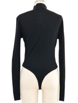 Alaia Black Wool Mock Neck Bodysuit Suit arcadeshops.com
