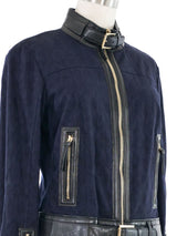 Roberto Cavalli Leather Trim Racing Jacket Jacket arcadeshops.com
