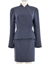 1999 Thierry Mugler Slate Gray Architectural Skirt Suit Suit arcadeshops.com