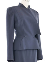 1999 Thierry Mugler Slate Gray Architectural Skirt Suit Suit arcadeshops.com