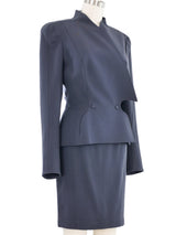 1999 Thierry Mugler Slate Gray Architectural Skirt Suit Suit arcadeshops.com