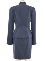 1999 Thierry Mugler Slate Gray Architectural Skirt Suit Suit arcadeshops.com