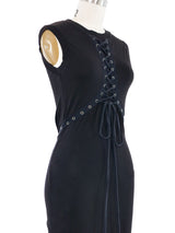 2003 Christian Dior Black Lace Up Jersey Dress Dress arcadeshops.com