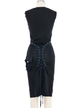 2003 Christian Dior Black Lace Up Jersey Dress Dress arcadeshops.com