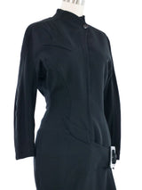 Thierry Mugler Architectural Black Jacket Dress Suit arcadeshops.com