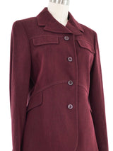 1997 Gianni Versace Wine Wool Skirt Suit Suit arcadeshops.com