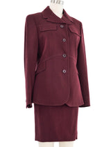 1997 Gianni Versace Wine Wool Skirt Suit Suit arcadeshops.com