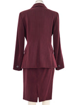 1997 Gianni Versace Wine Wool Skirt Suit Suit arcadeshops.com