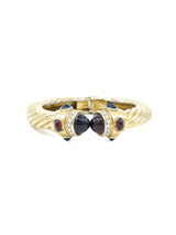 Purple Cabochon Accented Clamp Bangle Accessory arcadeshops.com