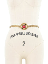 Goldtone Jeweled Buckle Belt Accessory arcadeshops.com