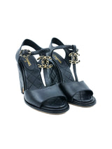 2016 Chanel Black Quilted Wedge Sandals, 37 Accessory arcadeshops.com