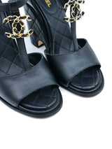 2016 Chanel Black Quilted Wedge Sandals, 37 Accessory arcadeshops.com