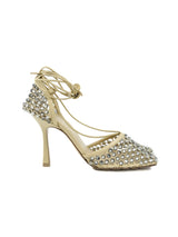 Bottega Veneta Crystal Embellished Mesh Heeled Sandals, 37 Accessory arcadeshops.com