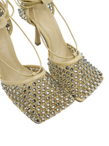 Bottega Veneta Crystal Embellished Mesh Heeled Sandals, 37 Accessory arcadeshops.com