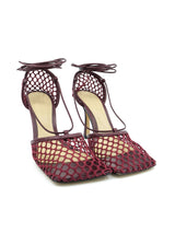Bottega Veneta Cherry Mesh Heeled Sandals, 37 Accessory arcadeshops.com