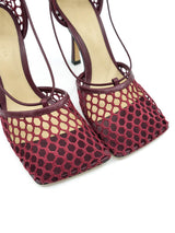 Bottega Veneta Cherry Mesh Heeled Sandals, 37 Accessory arcadeshops.com
