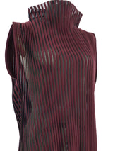 Celine Burgundy Plisse Sleeveless Top Top arcadeshops.com