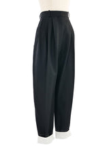 Celine Pleated High Waist Drop Crotch Trousers Bottom arcadeshops.com