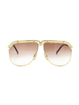 Ted Lapidus Goldtone Honeycomb Aviator Sunglasses Accessory arcadeshops.com