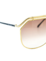 Ted Lapidus Goldtone Honeycomb Aviator Sunglasses Accessory arcadeshops.com