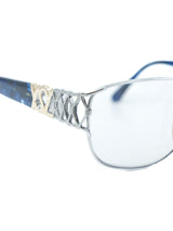 Yves Saint Laurent Blue Tortoiseshell Sunglasses Accessory arcadeshops.com