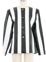 1980s Striped Leather Jacket Jacket arcadeshops.com