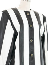 1980s Striped Leather Jacket Jacket arcadeshops.com