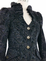 Just Cavalli Ruffle Collar Brocade Jacket Jacket arcadeshops.com
