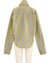 1980s Romeo Gigli Iridescent Silk Cocoon Blouse Top arcadeshops.com