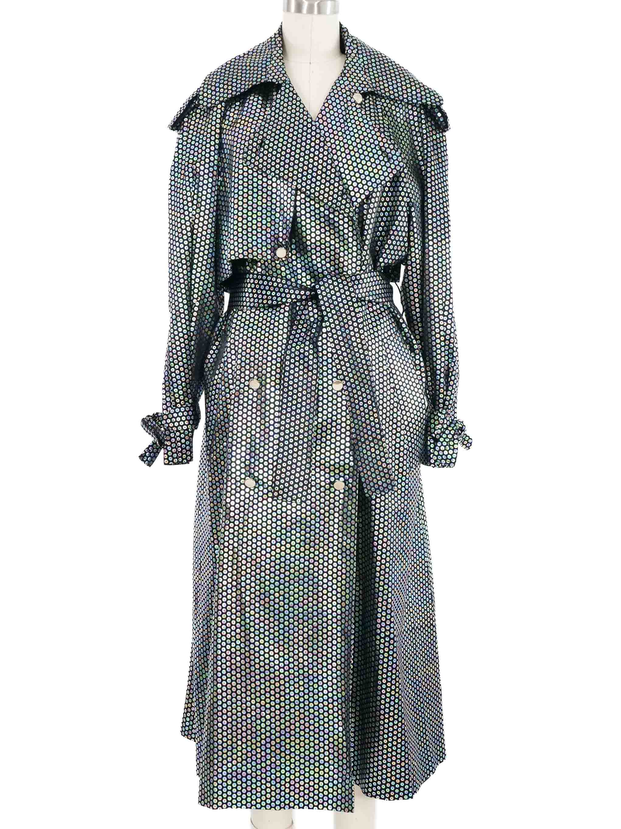 Moschino ロンクスリフ ヘルヘット トレス RA0445 0117 1980s Moschino Sequin Print Trench Coat