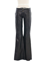 Versace Leather Boot Cut Pant Bottom arcadeshops.com