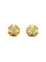 Chanel Crystal Accented Interlocking CC Earrings Jewelry arcadeshops.com
