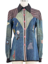 1970s Roberto Cavalli Yes No Denim Jacket Jacket arcadeshops.com