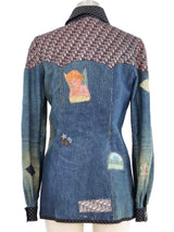 1970s Roberto Cavalli Yes No Denim Jacket Jacket arcadeshops.com