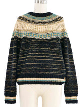 2019 Chanel Egyptian Collection Metallic Knit Sweater Top arcadeshops.com