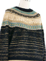 2019 Chanel Egyptian Collection Metallic Knit Sweater Top arcadeshops.com