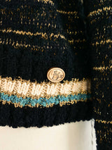 2019 Chanel Egyptian Collection Metallic Knit Sweater Top arcadeshops.com