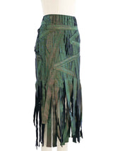 2002 Issey Miyake Iridescent Green Fringe Skirt Bottom arcadeshops.com
