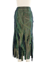 2002 Issey Miyake Iridescent Green Fringe Skirt Bottom arcadeshops.com