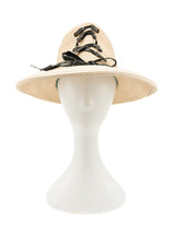 1960s Yves Saint Laurent Patent Lacing Straw Hat Accessory arcadeshops.com