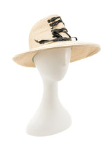 1960s Yves Saint Laurent Patent Lacing Straw Hat Accessory arcadeshops.com