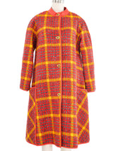 1960s Bonnie Cashin Red Houndstooth Coat Outerwear arcadeshops.com