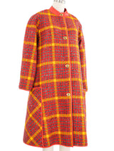 1960s Bonnie Cashin Red Houndstooth Coat Outerwear arcadeshops.com
