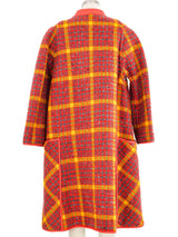 1960s Bonnie Cashin Red Houndstooth Coat Outerwear arcadeshops.com